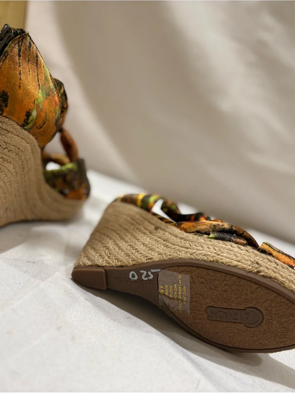 Carlos by Carlos Santana Multicolor Knotted Espadrille Wedge Sandals